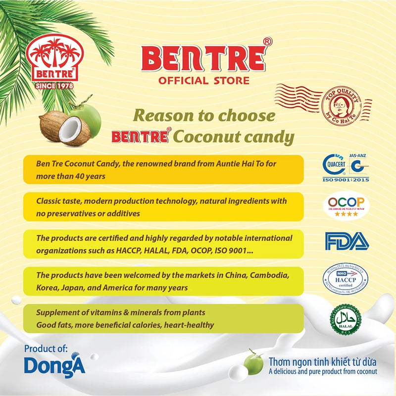 Traditional Coconut Candy - Ben Tre Ba Hai To
