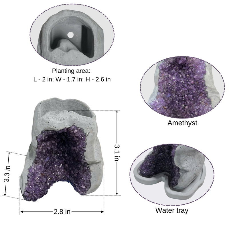 Amethyst Crystal Planter