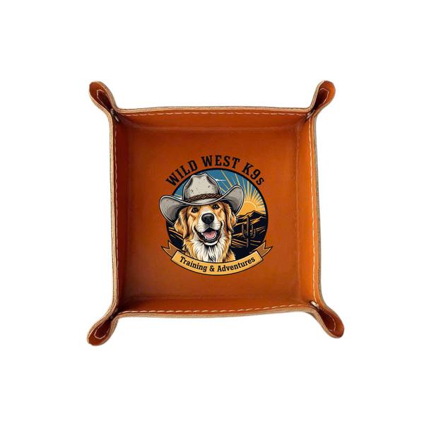 Engraved Leather Tray – Snap Corners – Compact & Unique (Adventures)
