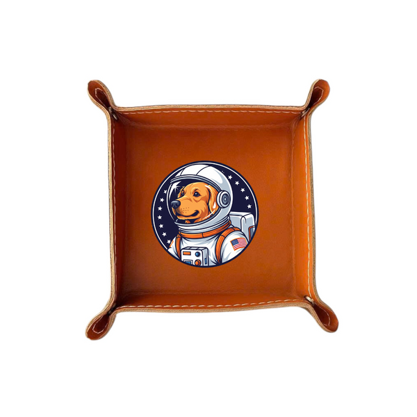 Engraved Leather Tray – Snap Corners – Compact & Unique (Astro)