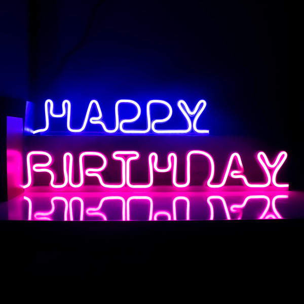 Happy Birthday Led Neon Sign - Self Standing