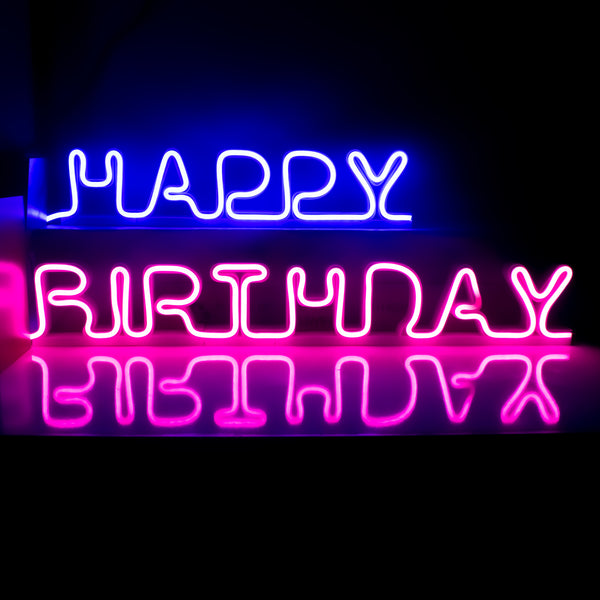 Happy Birthday Led Neon Sign - Self Standing