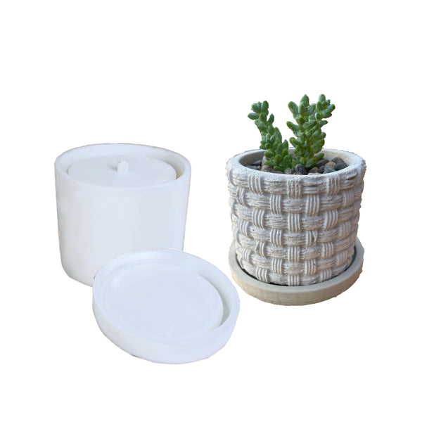 Basketweave Mini Pattern Planter Molds