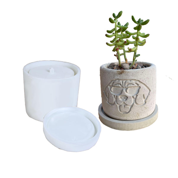 Face Dog Pattern Planter Molds