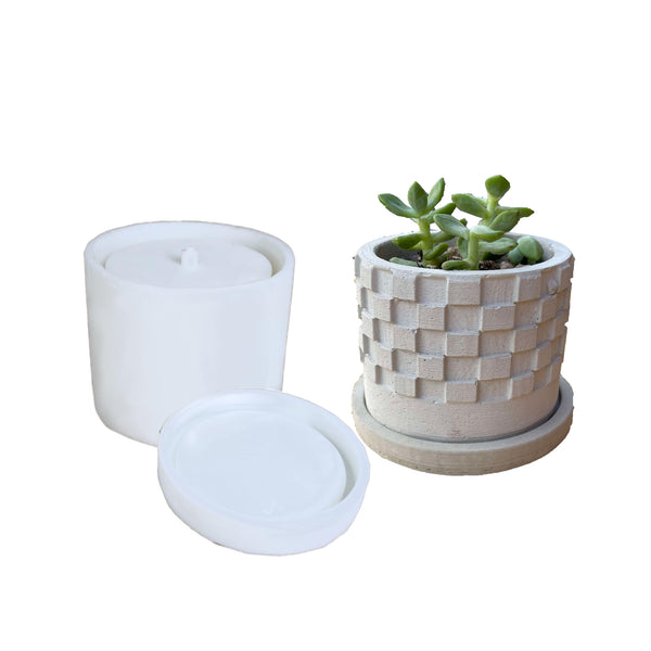 Square Patterned Planter Silicone Molds