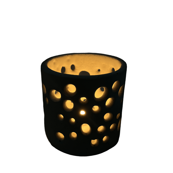 Voronoi Concrete Candle Holder