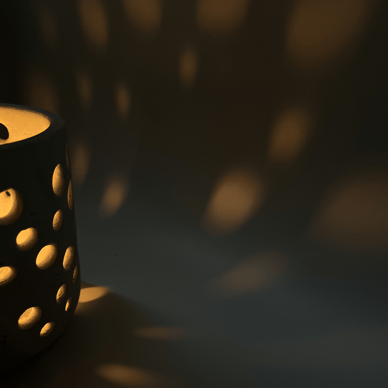 Voronoi Concrete Candle Holder