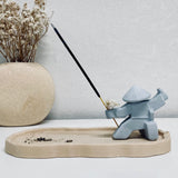 Minimalist Samurai Incense Holder Set