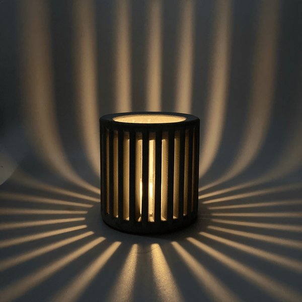 Concrete Candle Holder – Vertical Light Effect (2)