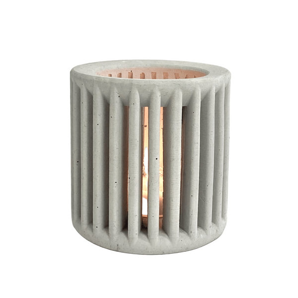 Concrete Candle Holder – Vertical Light Effect (2)