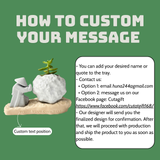 Rock-Shaped Plant Pot, Plant Pot with Man Pushing Rock, Custom Name Available