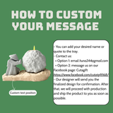 Rock-Shaped Candle Holder, Candle Holder with Man Pushing Rock, Custom Name Available