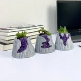 Volcanic Flow Rock Planter - Set of 3