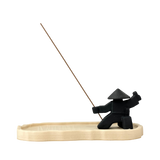 Minimalist Samurai Incense Holder Set (Black)