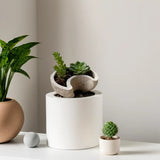 Crescent Moon Silicone Concrete Flower Pot Molds,Industrial Building Design Succulent Plant Molds Cement Clay Moulds Home Office Desk Decor