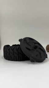 Tire-Shaped Concrete Cigar Ashtray (Black)