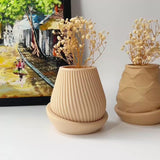 Minimalist Fluted Planter Pot - Set of 3