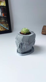 Human Face Planter (Gray)