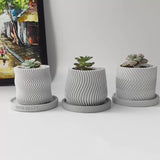 Concrete Plant Pots - Set of 3