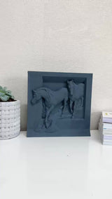 Artistic 3d-Printed War Horse Wall Art