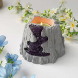 Handcrafted Amethyst Candle Holder (Volcano)