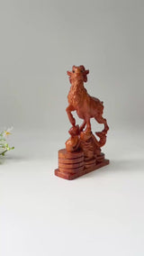 6" Wooden Goat Statue – Decorative Meditation Decor & Small Spiritual Gift for Home or Altar