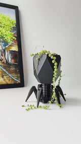 Virus Planter, Pencil Holder Gift, Bacteriophage 3D print Minimalist (Black)