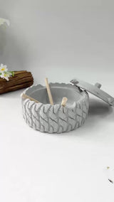 Tire-Shaped Concrete Cigar Ashtray