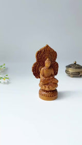 6" Wooden Sitting Gautama Buddha Statue Shakyamuni Meditating Buddha Spiritual Decor Feng Shui Gifts Buddha Statues for Home