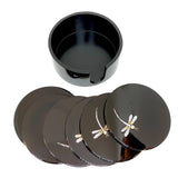 Set of 6 Traditional Vietnamese Lacquered Round Coasters