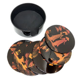 Set of 6 Traditional Vietnamese Lacquered Round Coasters