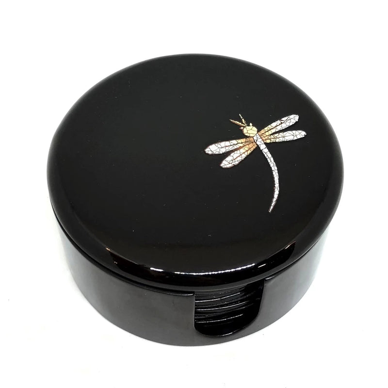 Set of 6 Traditional Vietnamese Lacquered Round Coasters