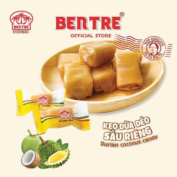 Soft Durian Coconut Candy - Ben Tre Ba Hai To