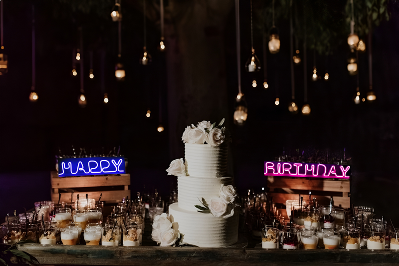 Happy Birthday Led Neon Sign - Self Standing