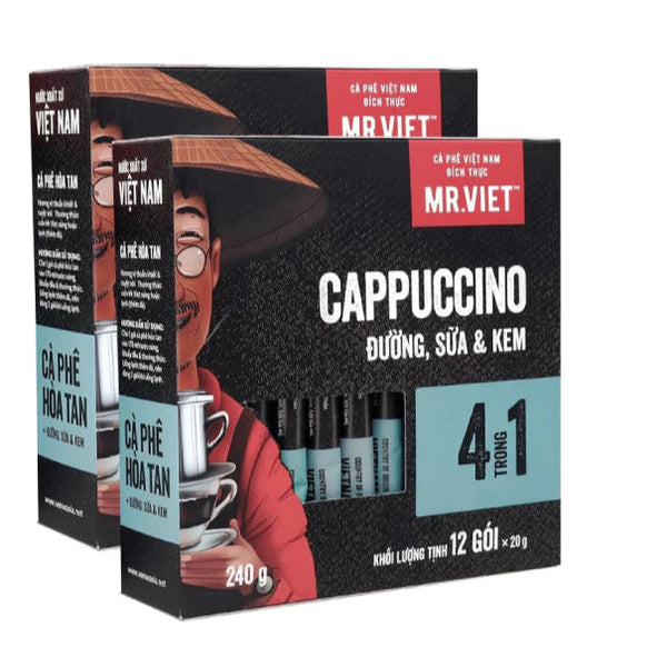 Instant Cappuccino Coffee 4-in-1, rich flavor, creamy milk, and sweet cream - MR.VIET Coffee