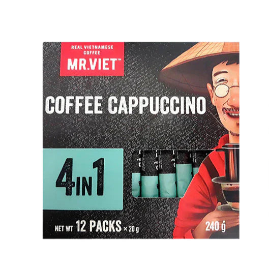 Instant Cappuccino Coffee 4-in-1, rich flavor, creamy milk, and sweet cream - MR.VIET Coffee