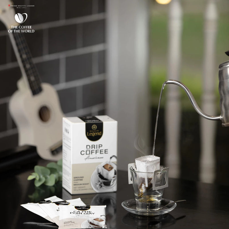 Drip Bag Coffee Americano (Unsweetened Black Coffee) - Trung Nguyen Legend