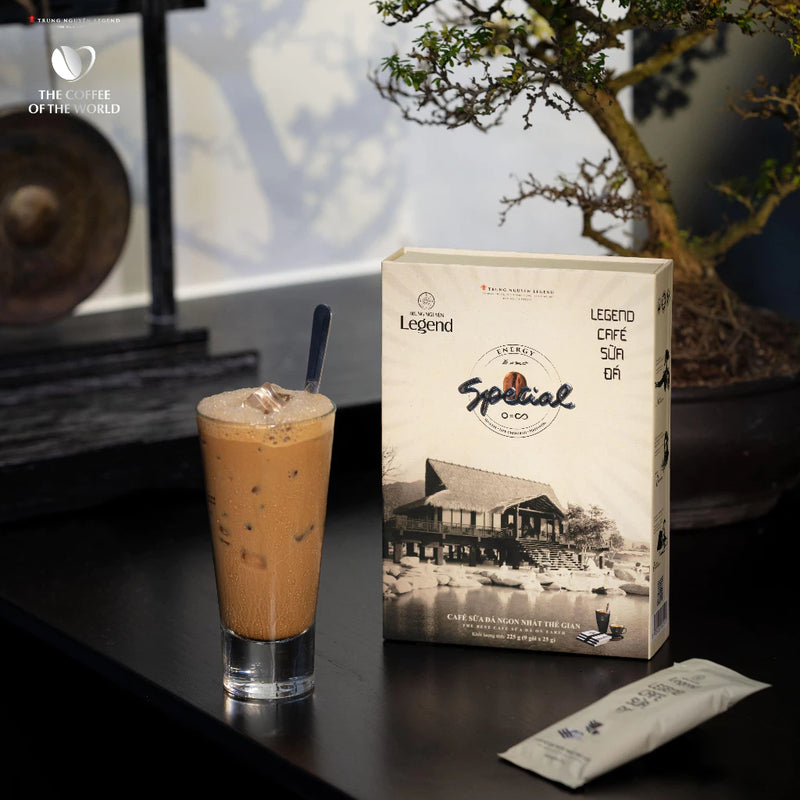 Instant Coffee Blended with Roasted and Ground 3in1, Iced Milk Coffee - Trung Nguyen Legend
