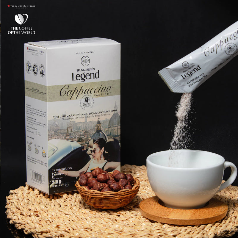 Instant Roasted Cappuccino Hazelnut Coffee (Contains Milk) - Trung Nguyen Legend