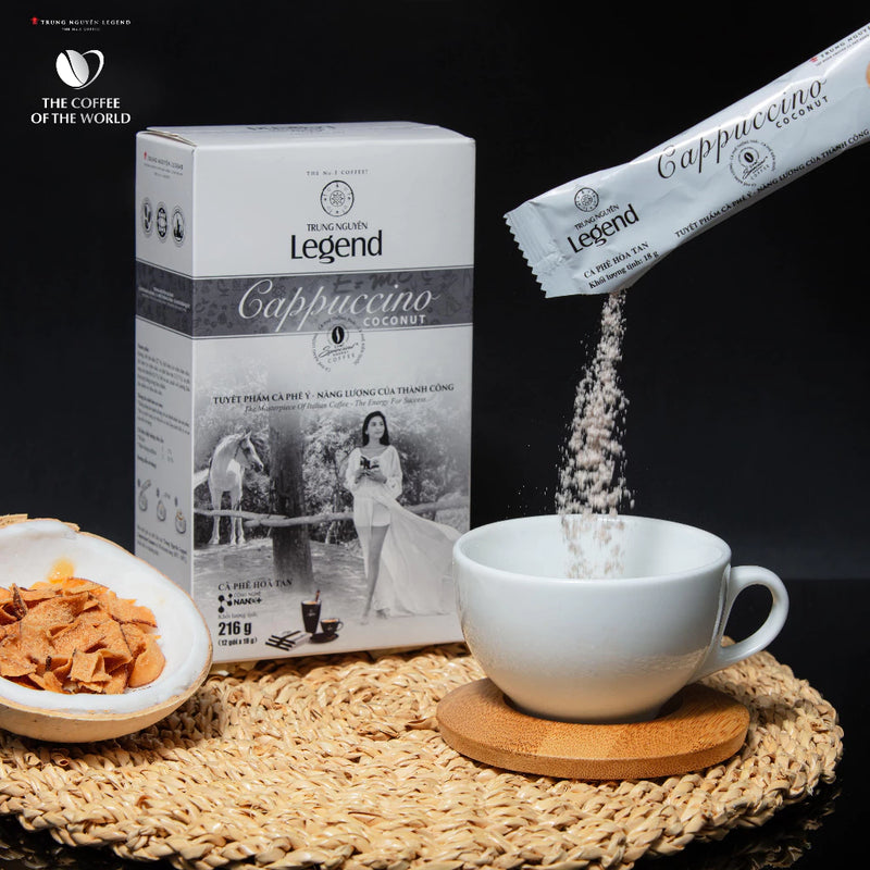 Instant Roasted Coffee Cappuccino Coconut (Contains Milk) - Trung Nguyen Legend