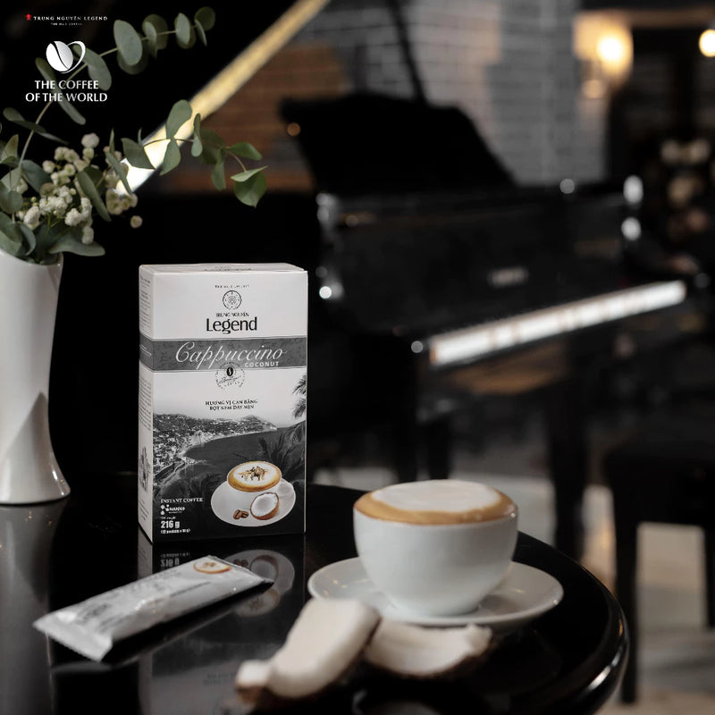 Instant Roasted Coffee Cappuccino Coconut (Contains Milk) - Trung Instant Roasted Coffee Cappuccino Coconut (Contains Milk) - Trung