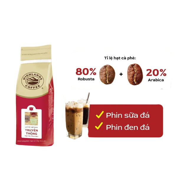 Traditional Ground Coffee, Pure Roasted Coffee - Highlands Coffee