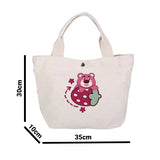 Custom Printed Canvas Tote Bag with Snap Button – 13.8" × 11.8" × 3.9"