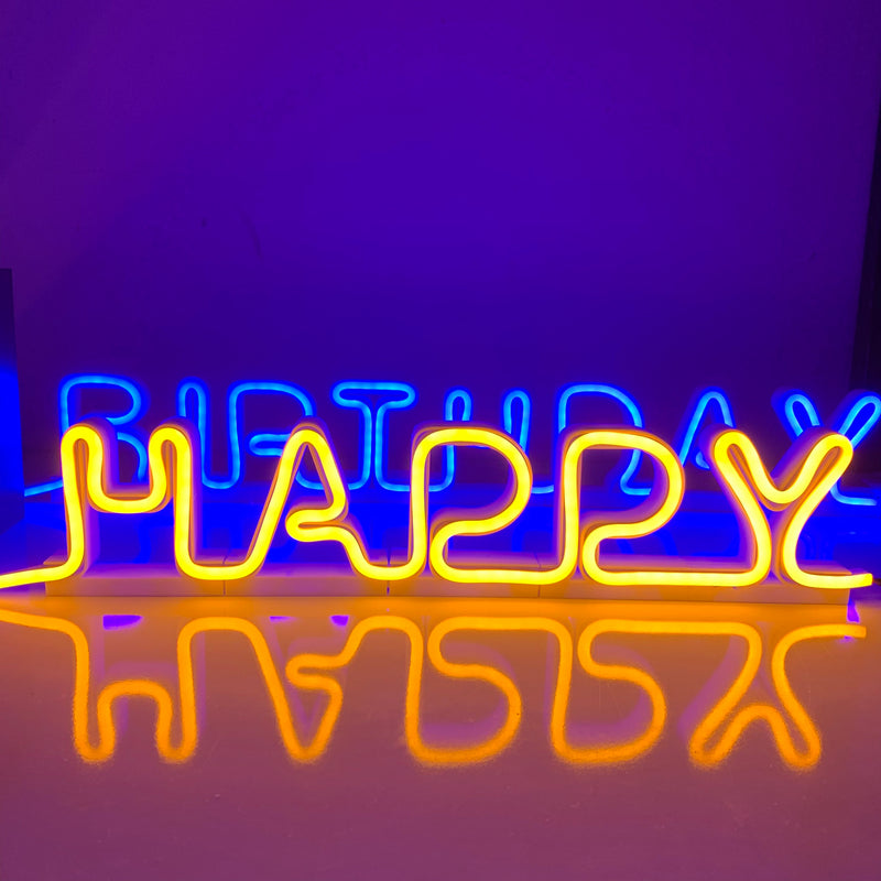 Happy Birthday Led Neon Sign - Self Standing