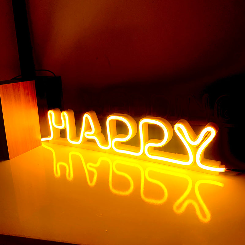 Happy Led Neon Sign - Self Standing