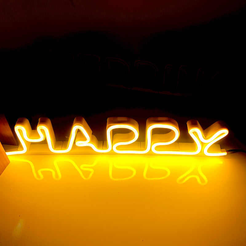 Happy Led Neon Sign - Self Standing