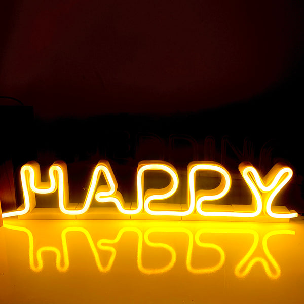 Happy Led Neon Sign - Self Standing