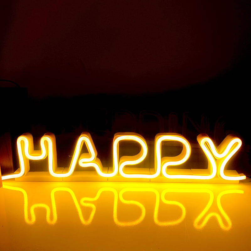 Happy Led Neon Sign - Self Standing