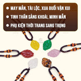 Nine-Tailed Fox Pendant – Agate & Tiger's Eye Stone