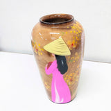 Lacquered Wood Decorative Vase